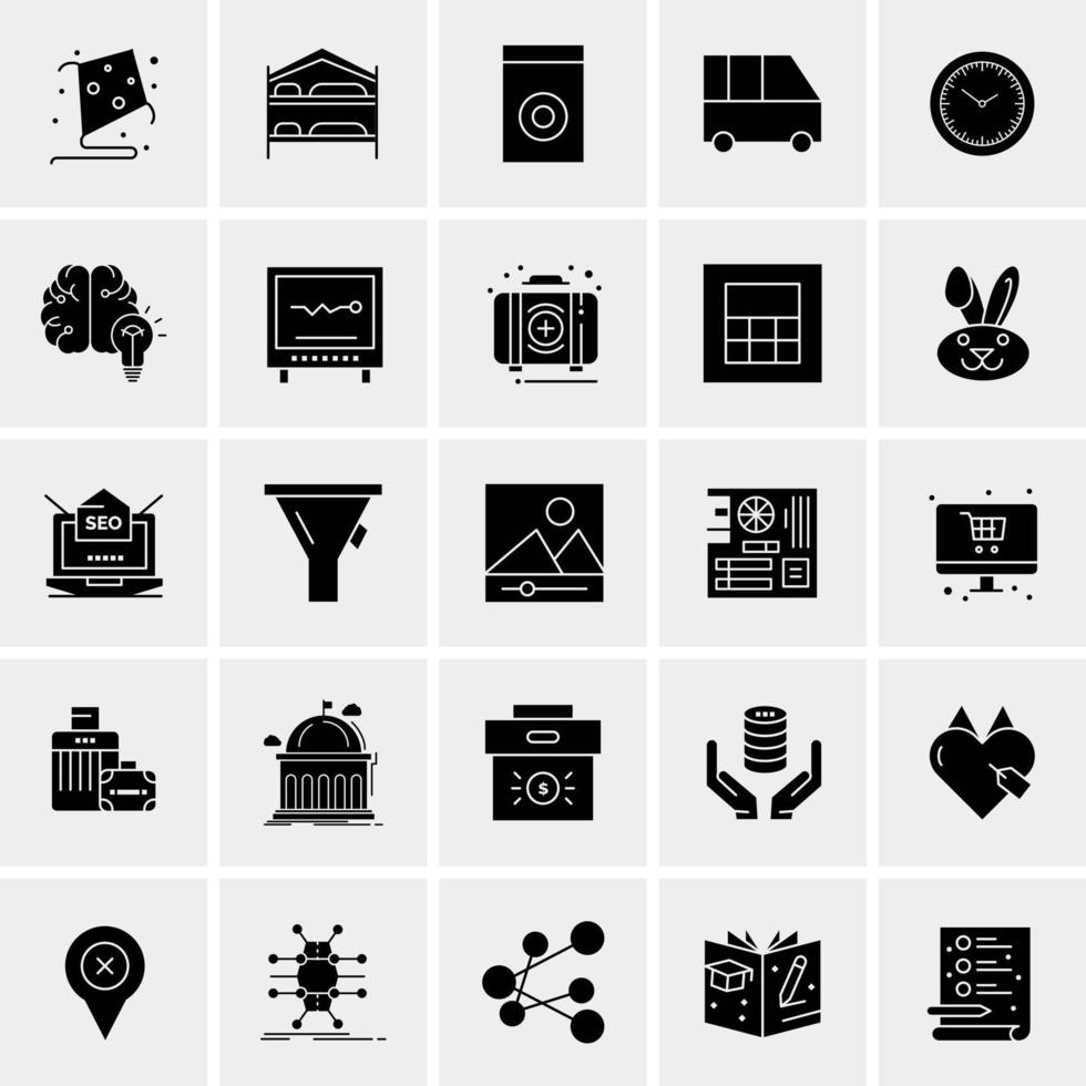 25 iconos de negocios universales vector ilustración de icono creativo para usar en proyectos relacionados con la web y dispositivos móviles