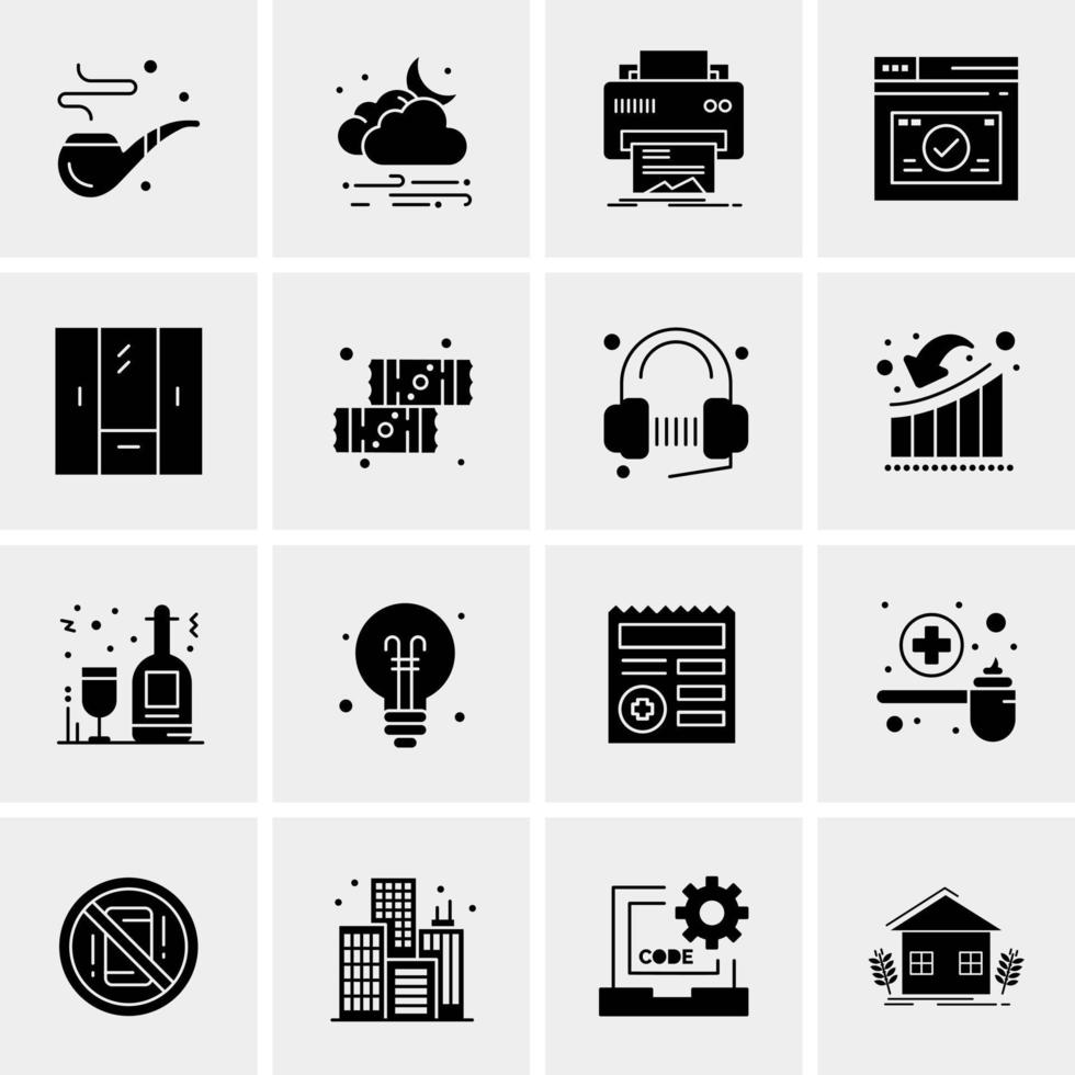 16 Universal Business Icons Vector Creative Icon Illustration to use in web and Mobile Related project