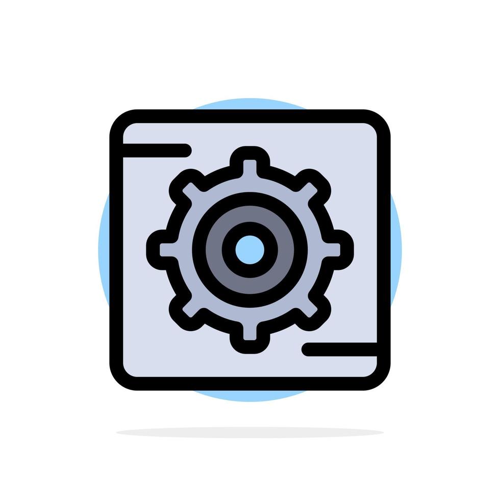 Gear Setting Box Abstract Circle Background Flat color Icon vector