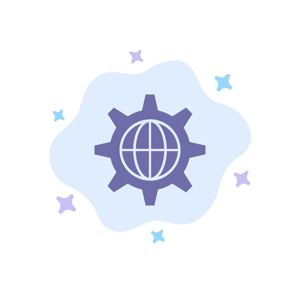 Security World Globe Internet Blue Icon on Abstract Cloud Background vector