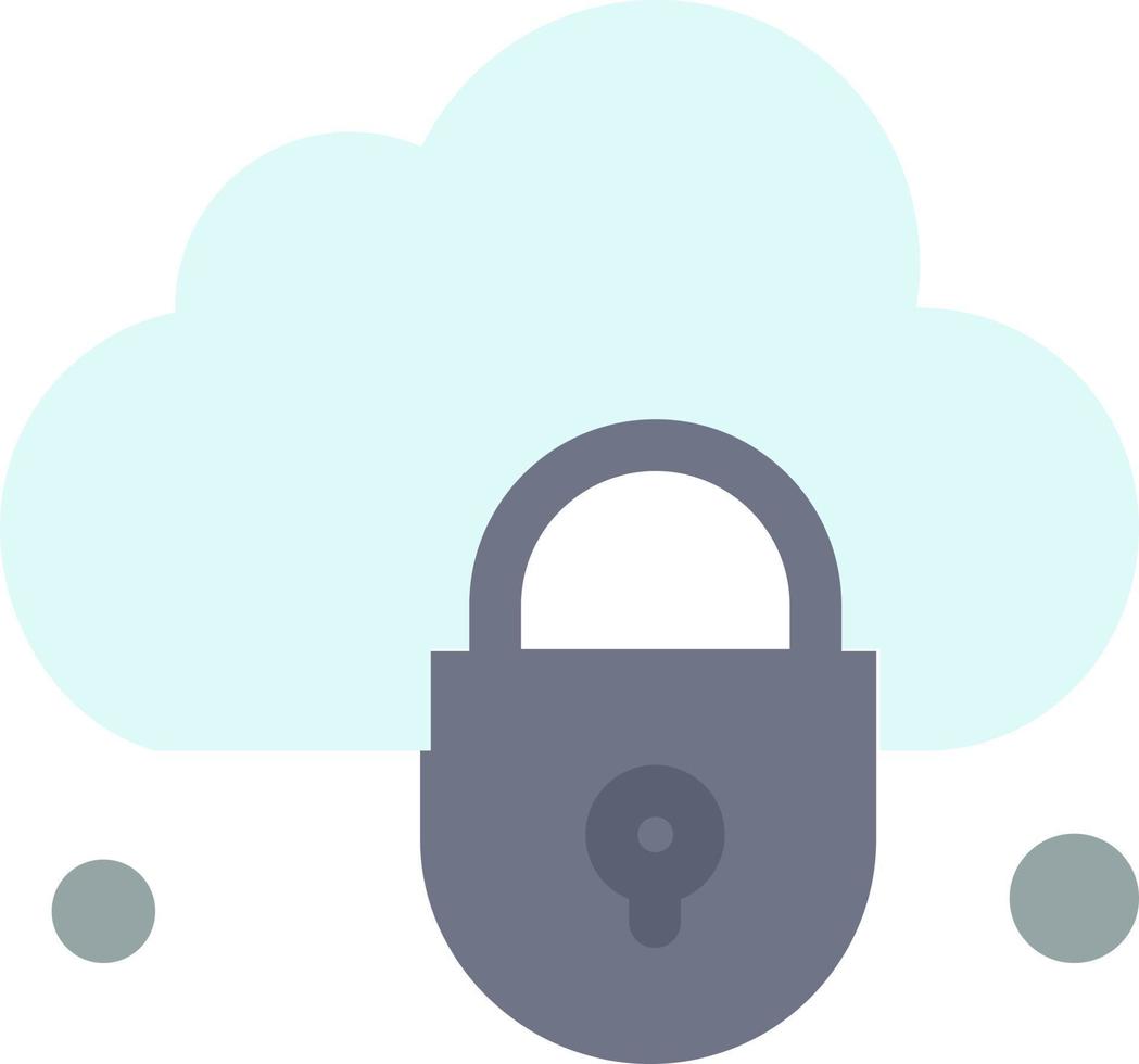 Internet Cloud Lock Security  Flat Color Icon Vector icon banner Template