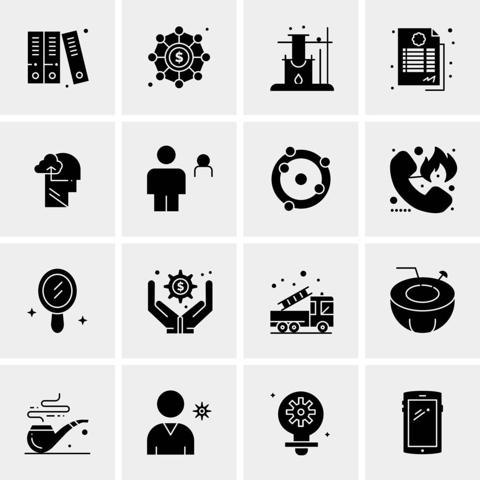 16 iconos de negocios universales vector ilustración de icono creativo para usar en proyectos relacionados con la web y dispositivos móviles