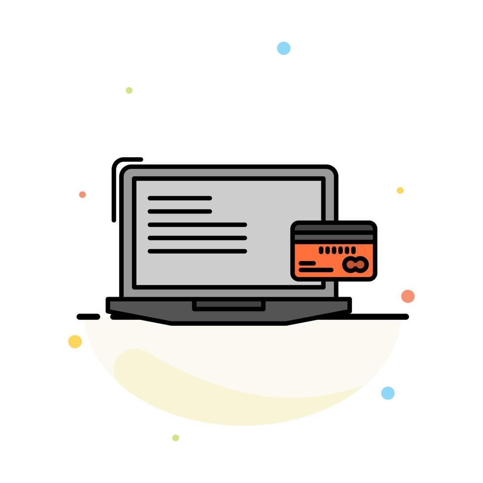 Payment Business Computer Credit Card Online Payment Abstract Flat Color Icon Template vector