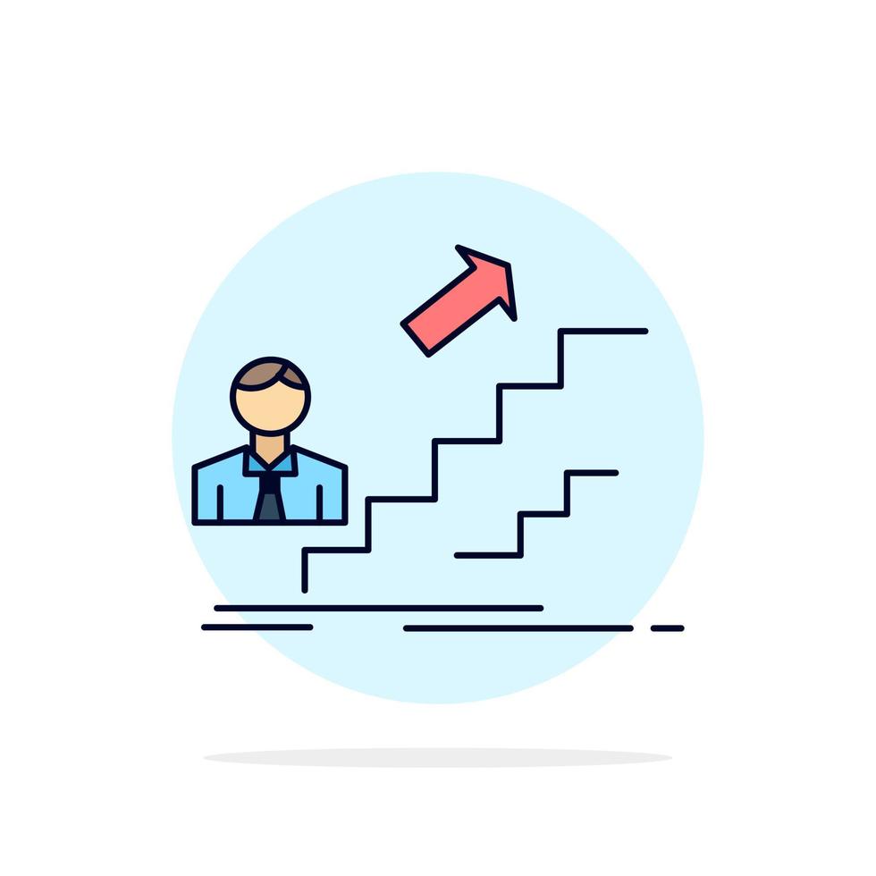 promotion Success development Leader career Flat Color Icon Vector