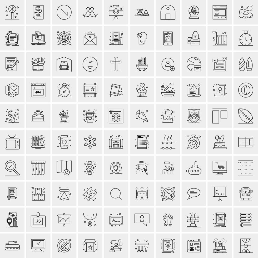 100 Business Icons for web and Print Material vector