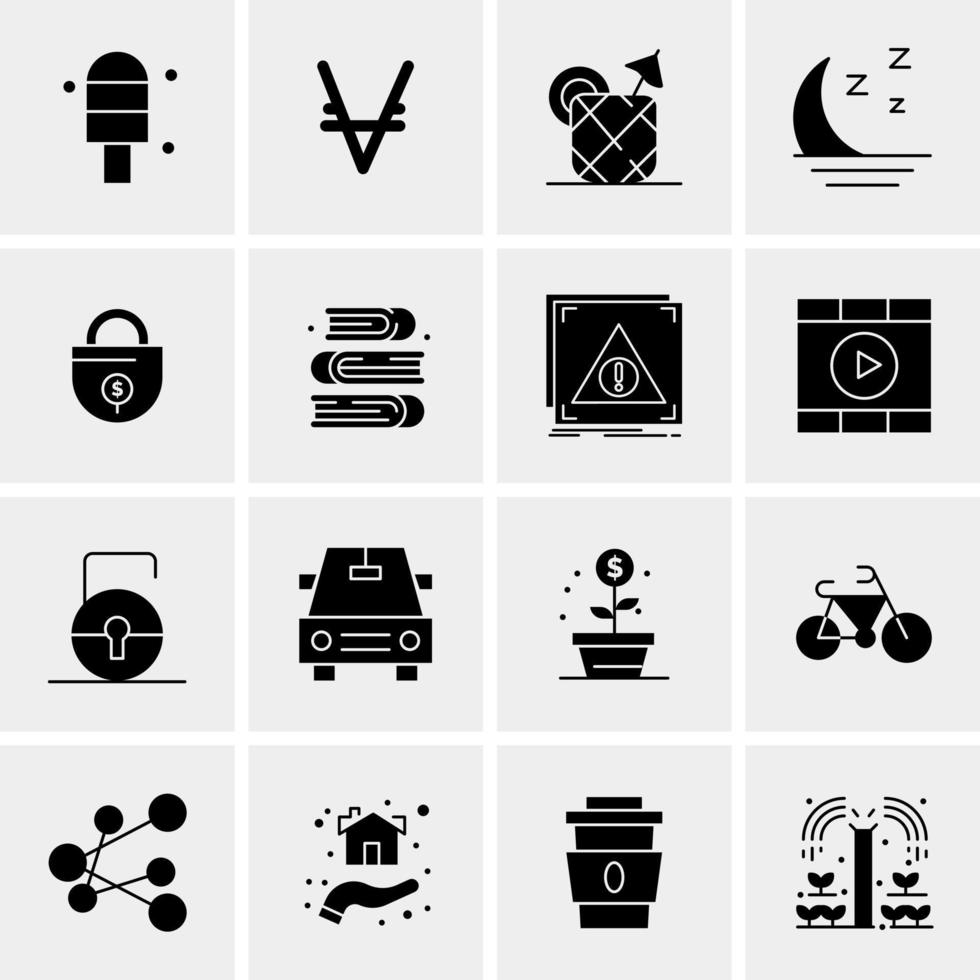 16 iconos de negocios universales vector ilustración de icono creativo para usar en proyectos relacionados con la web y dispositivos móviles