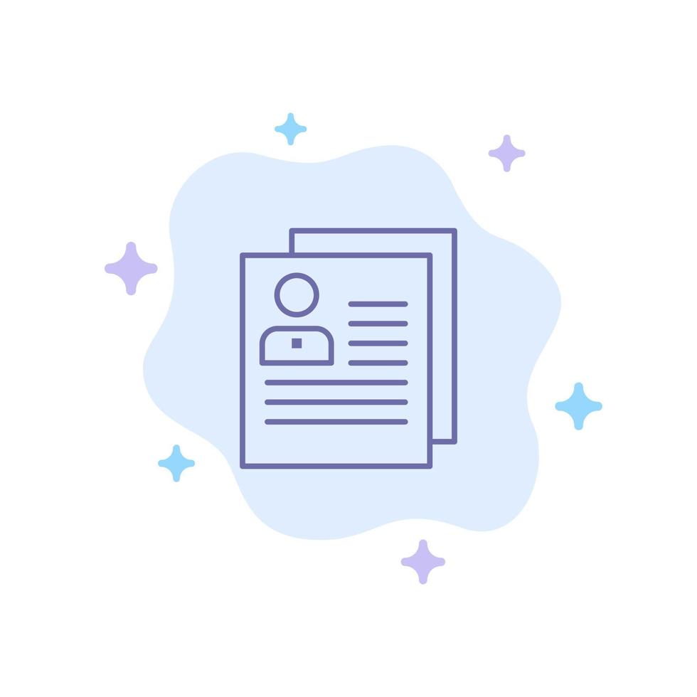 Profile About Contact Delete File Personal Blue Icon on Abstract Cloud Background vector