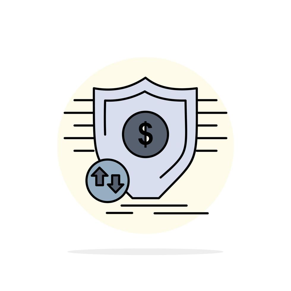 finanzas financiero dinero seguro seguridad color plano icono vector