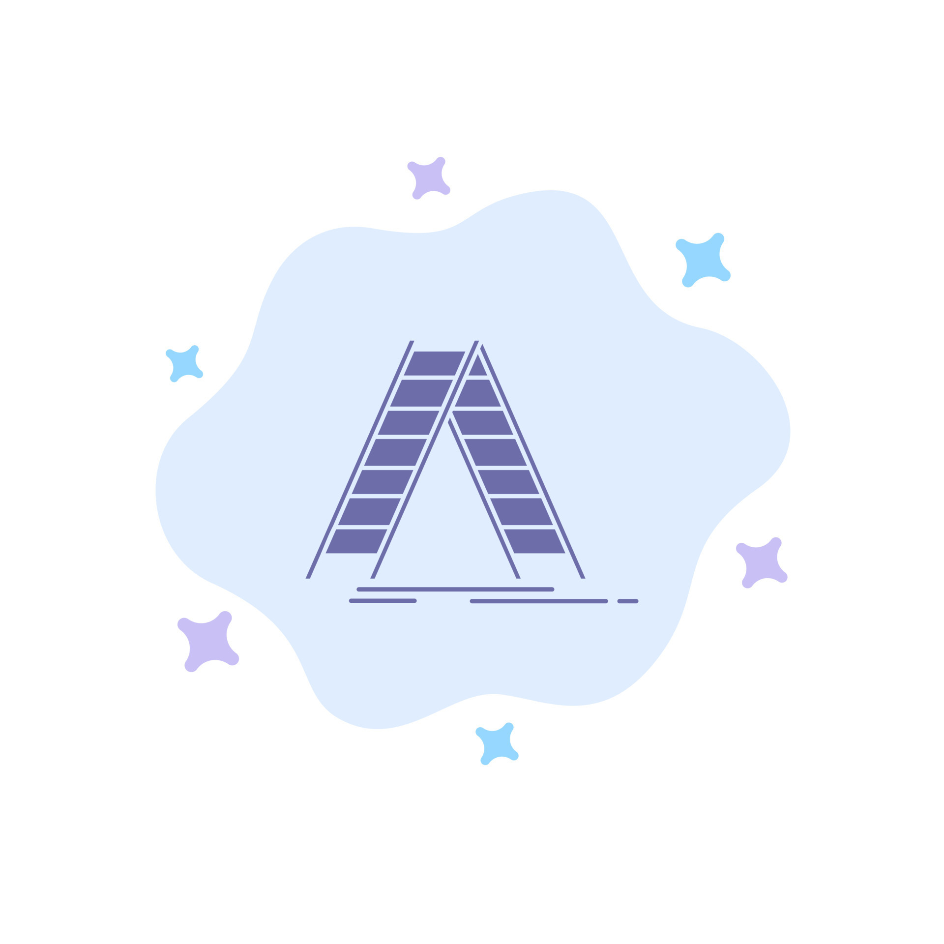 Ladder Building Construction Repair Blue Icon on Abstract Cloud