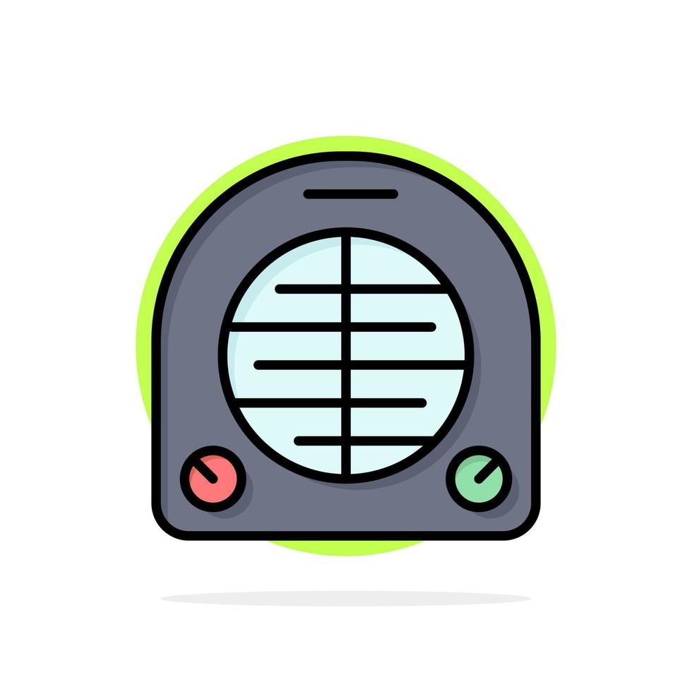 Fan Heater Heating Home Abstract Circle Background Flat color Icon vector