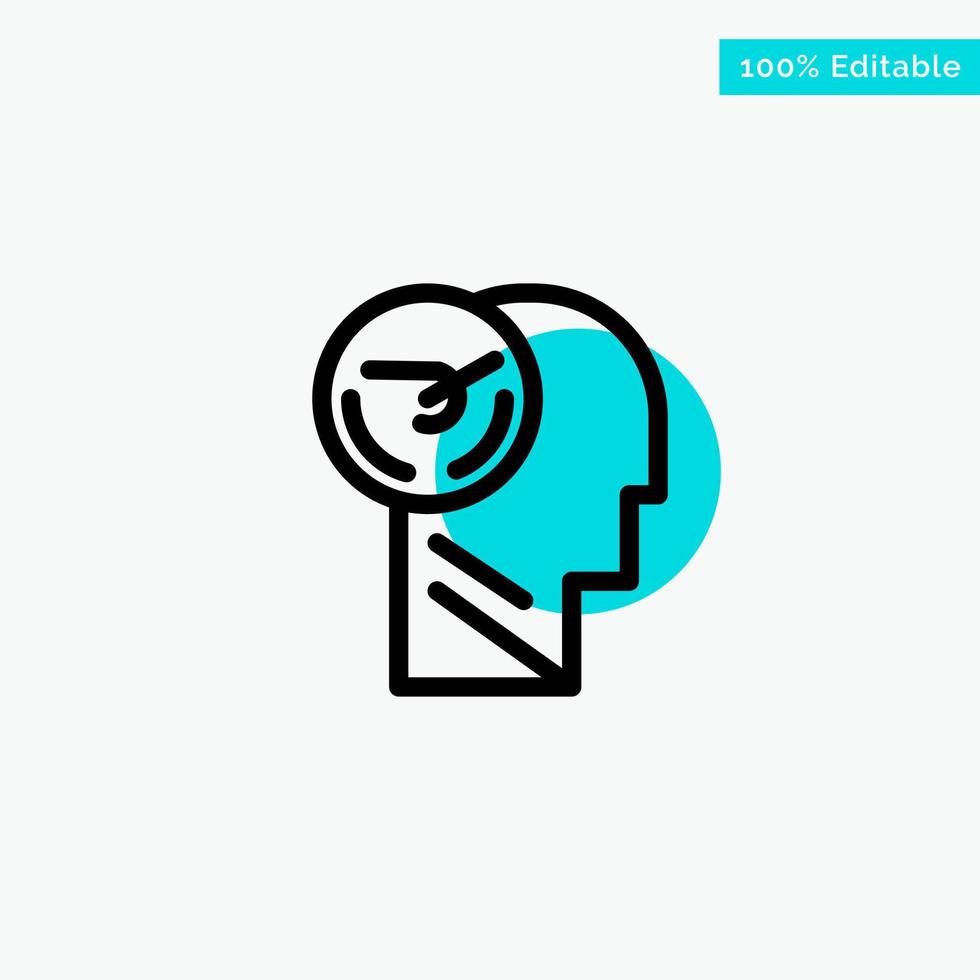 Activity Brain Faster Human Speed turquoise highlight circle point Vector icon