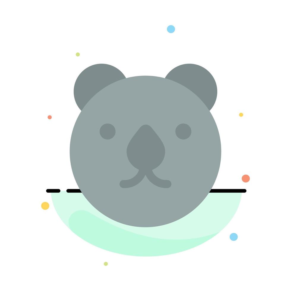 Bear Head Predator Abstract Flat Color Icon Template vector