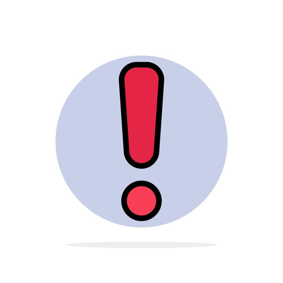 Alert Danger Warning Sign Abstract Circle Background Flat color Icon vector