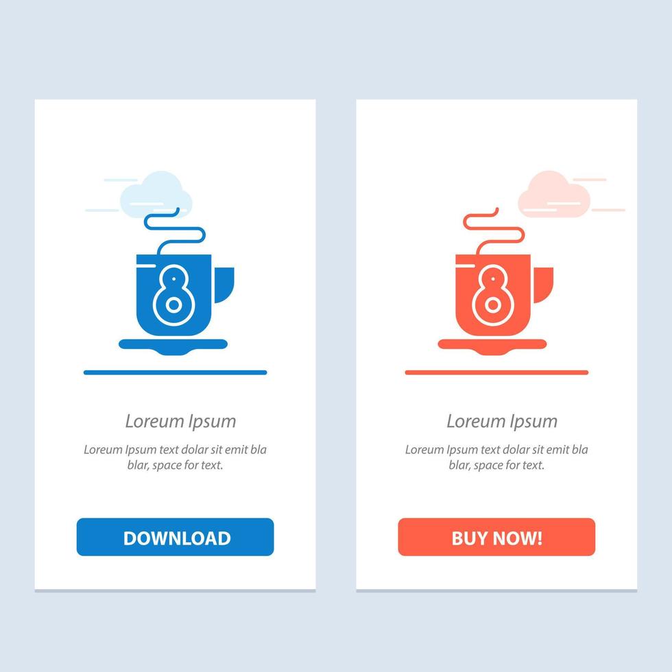 Coffee Tea Hot  Blue and Red Download and Buy Now web Widget Card Template vector