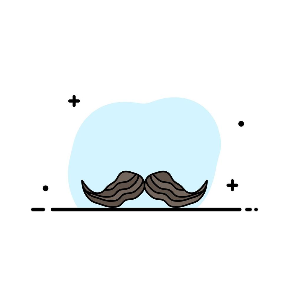 moustache Hipster movember male men Flat Color Icon Vector