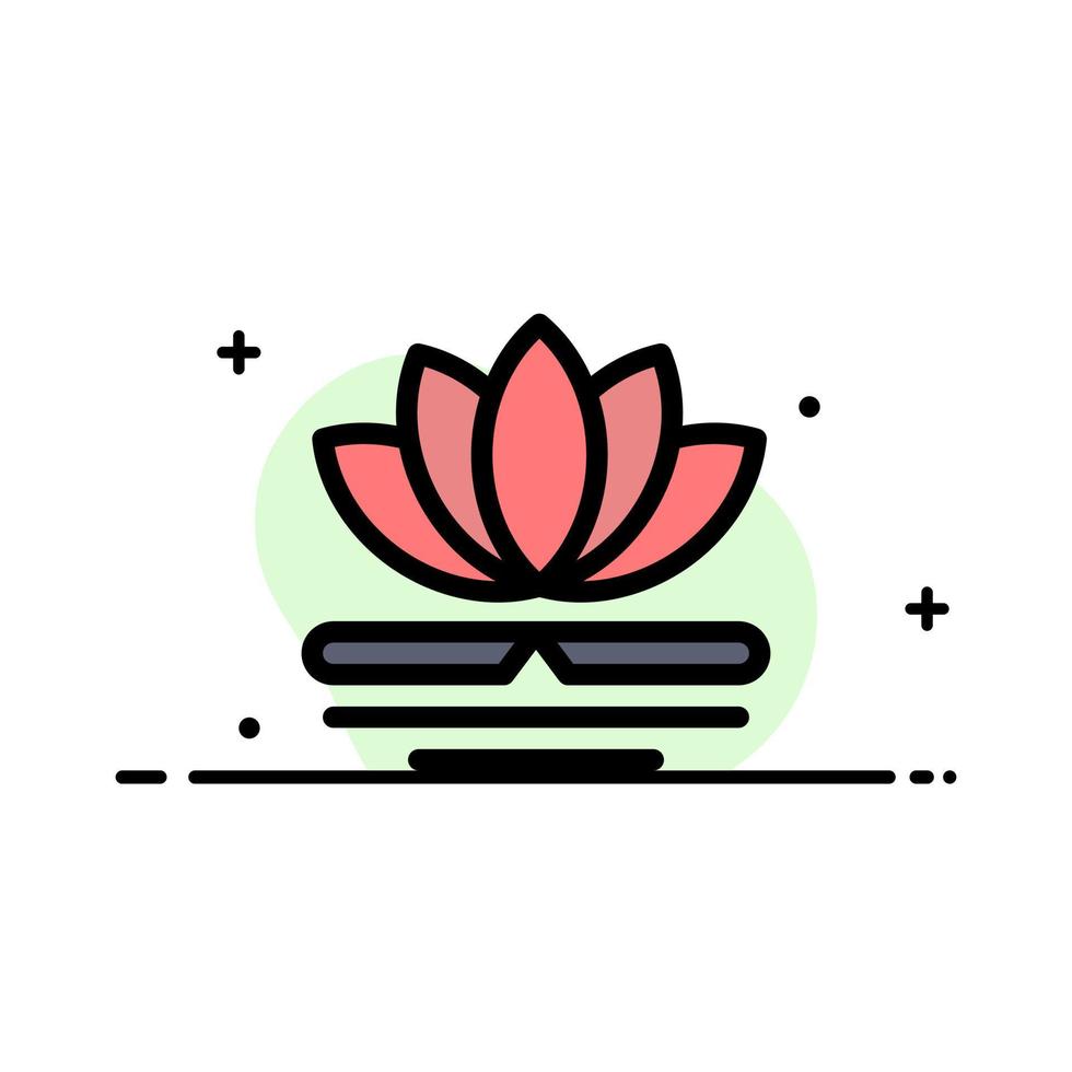 flor spa masaje chino negocio línea plana icono lleno vector banner plantilla