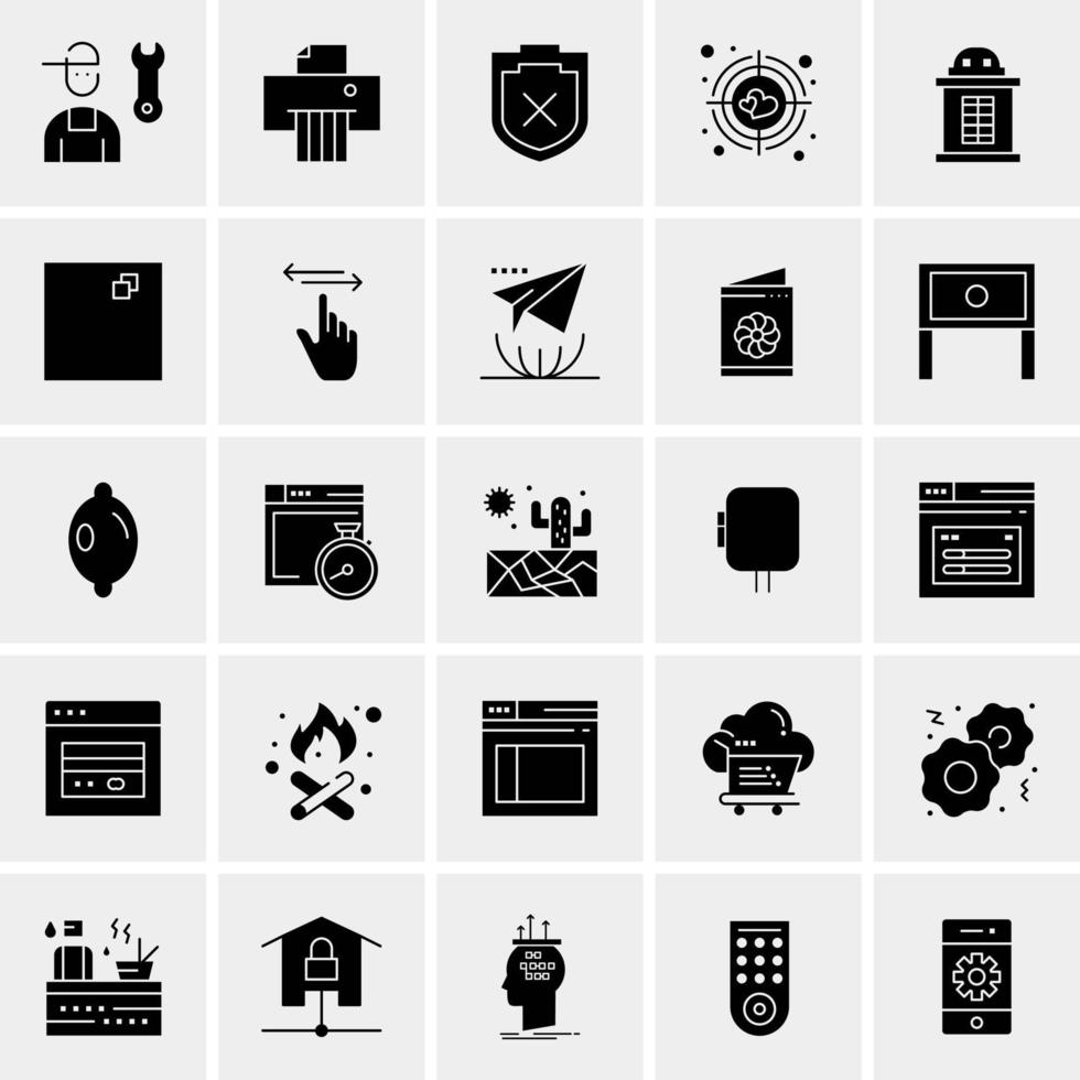 25 iconos de negocios universales vector ilustración de icono creativo para usar en proyectos relacionados con la web y dispositivos móviles