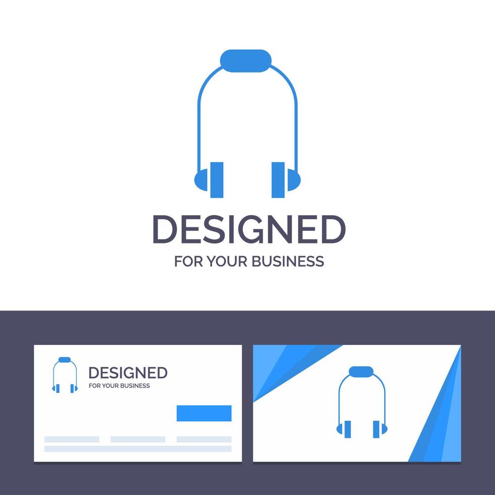 Creative Business Card and Logo template Headphone Earphone Phone Music Vector Illustration