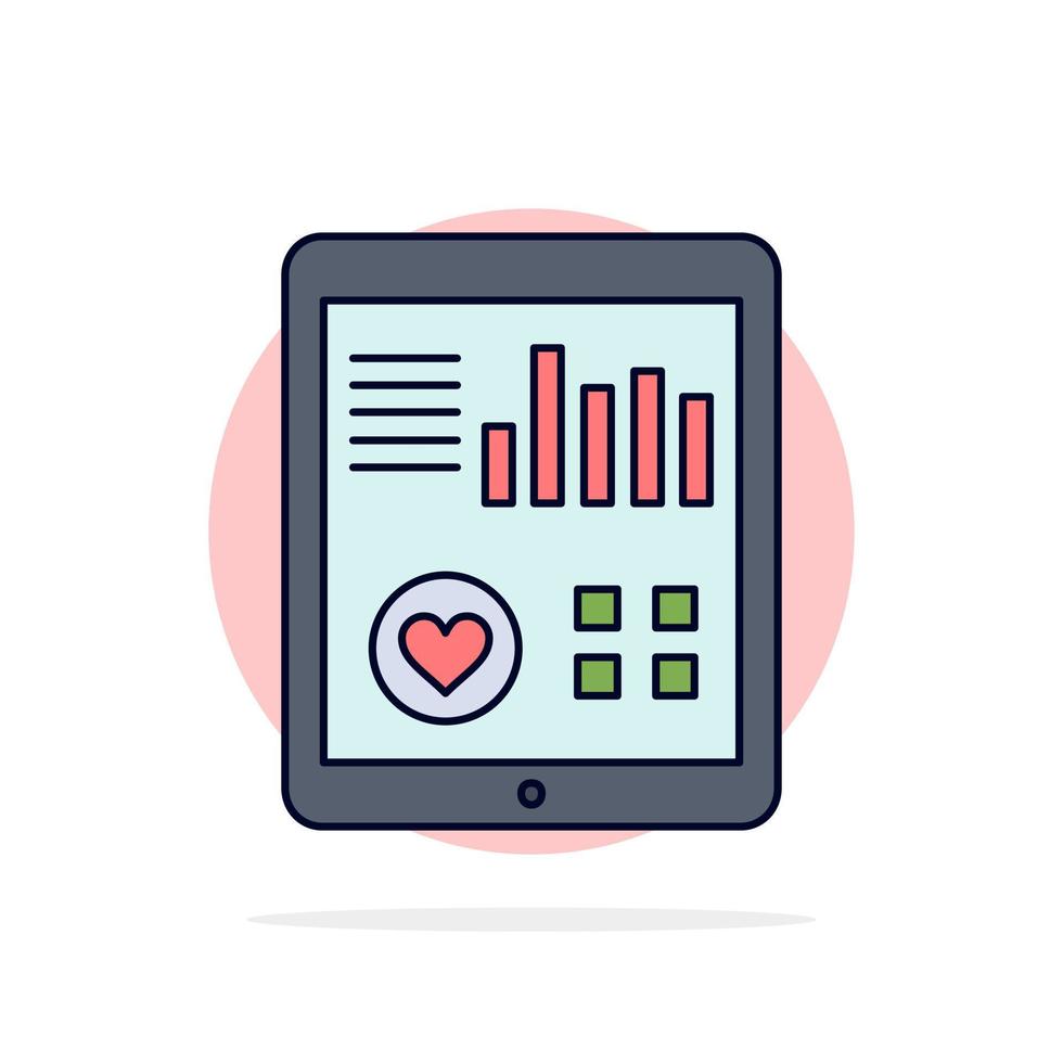 monitoring health heart pulse Patient Report Flat Color Icon Vector