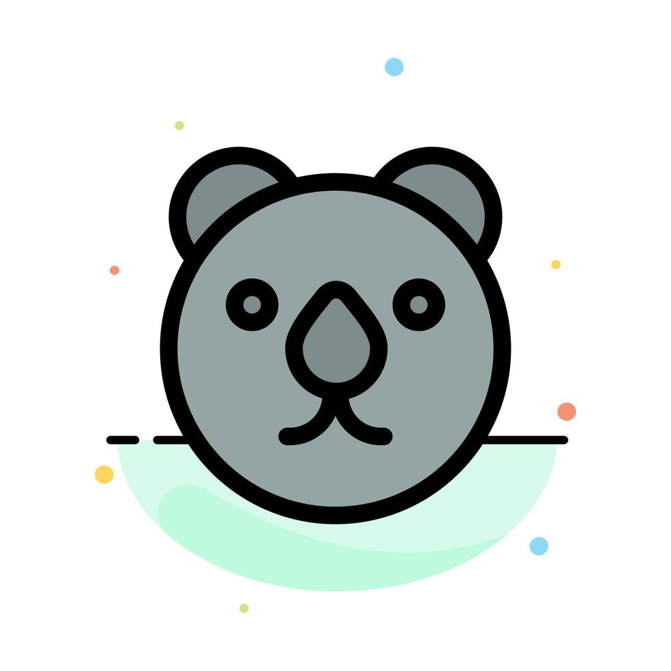 Bear Head Predator Abstract Flat Color Icon Template vector