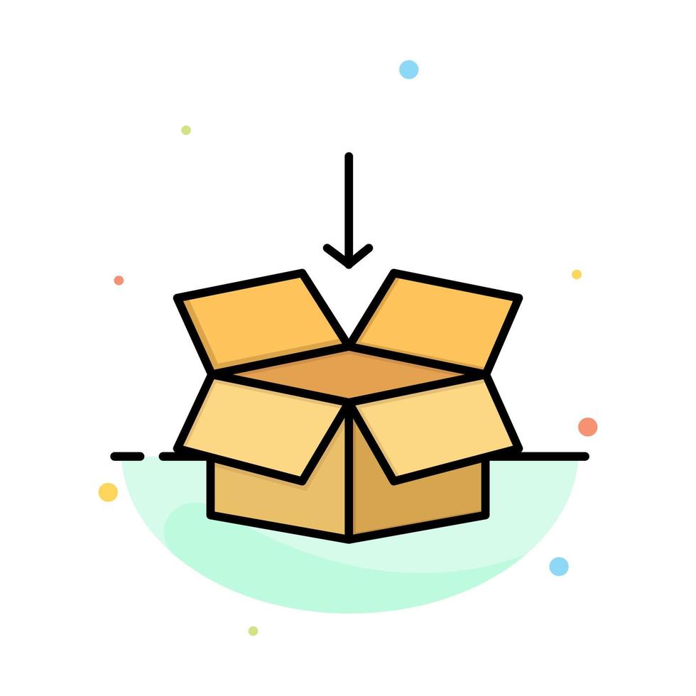 Box Arrow Shipping Education Abstract Flat Color Icon Template vector