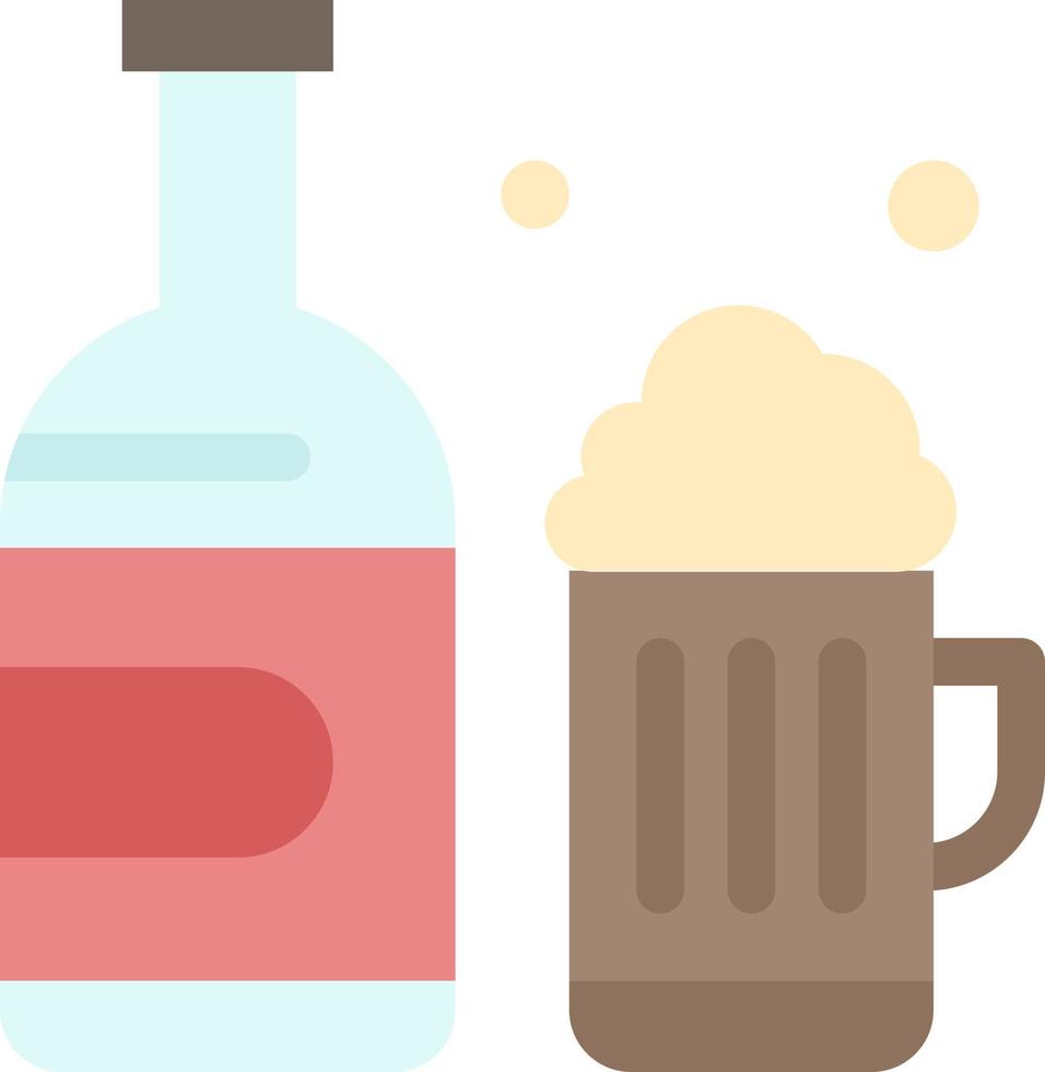 Bottle Beer Cup Canada  Flat Color Icon Vector icon banner Template