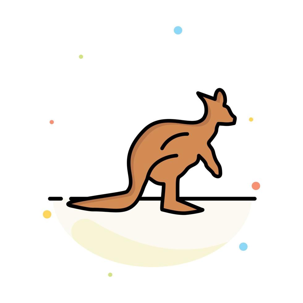 Animal Australia Australian Indigenous Kangaroo Travel Abstract Flat Color Icon Template vector