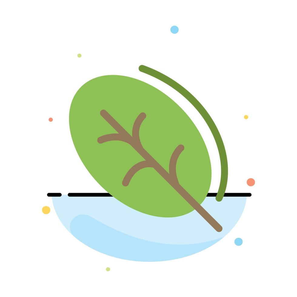 Ecology Leaf Nature Spring Abstract Flat Color Icon Template vector