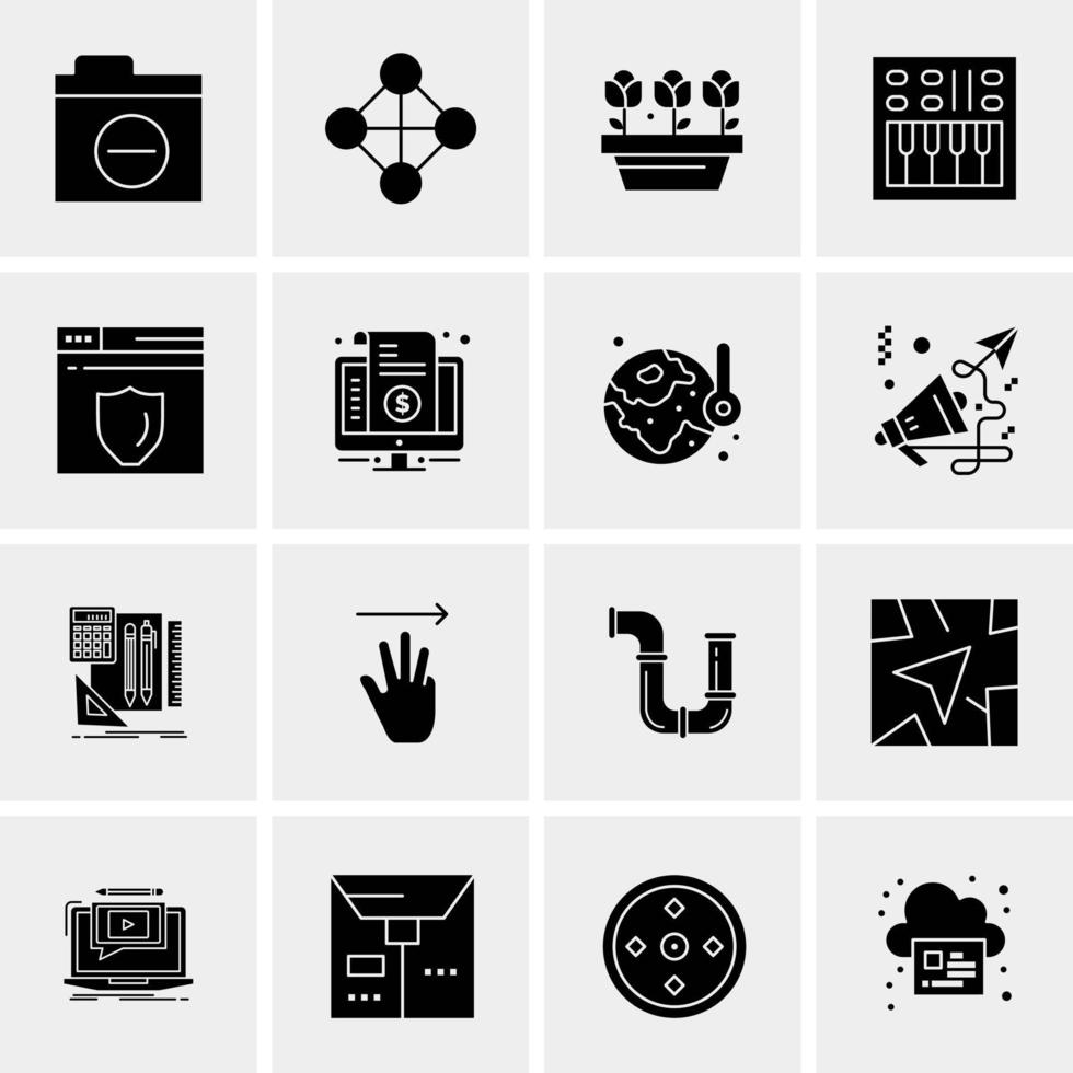 16 Universal Business Icons Vector Creative Icon Illustration to use in web and Mobile Related project