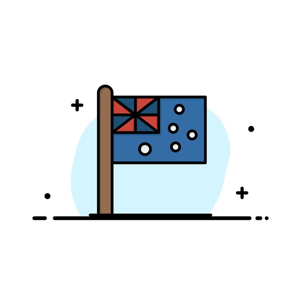 plantilla de logotipo de empresa de nación de bandera de país de australia color plano vector