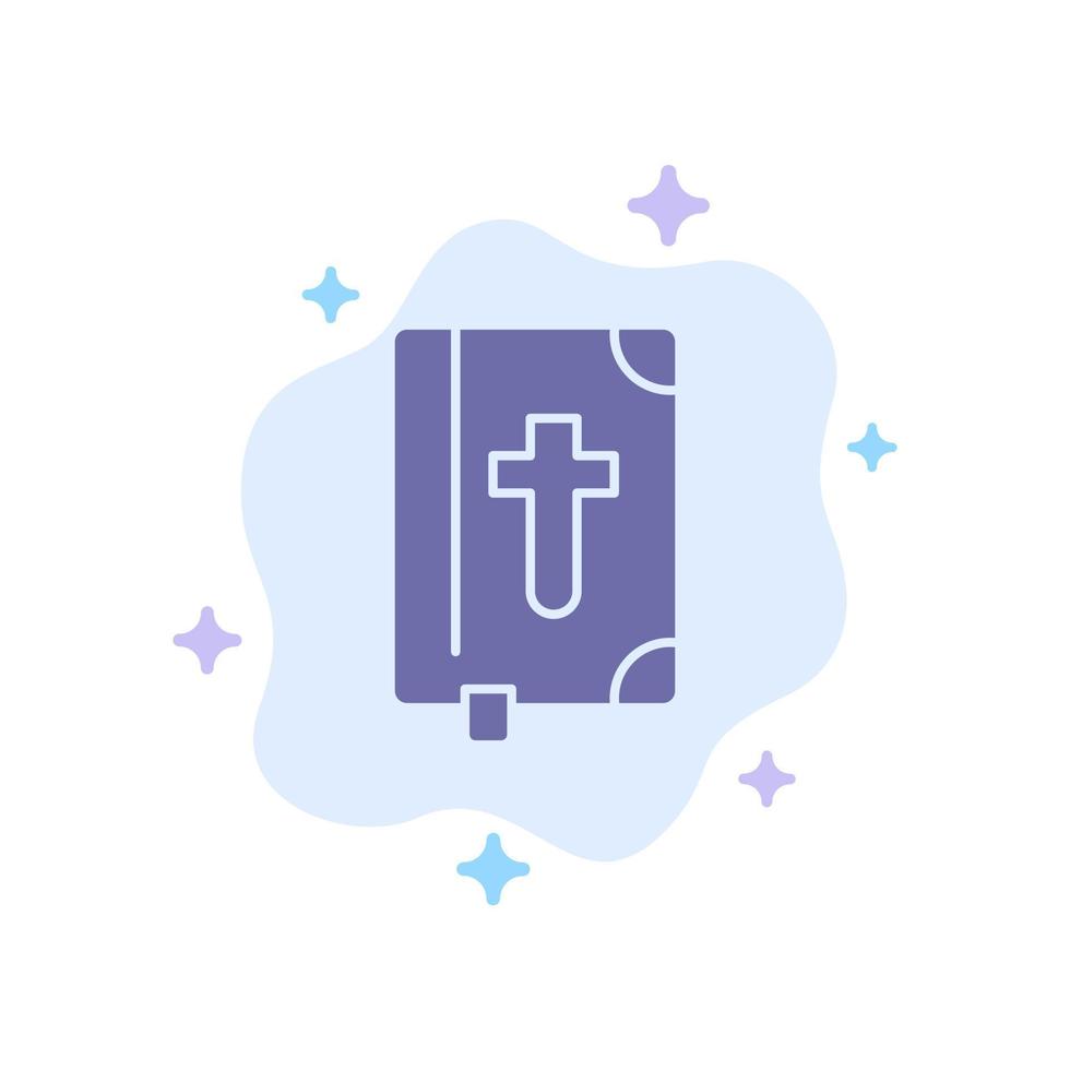 libro biblia vacaciones de pascua icono azul sobre fondo de nube abstracta vector