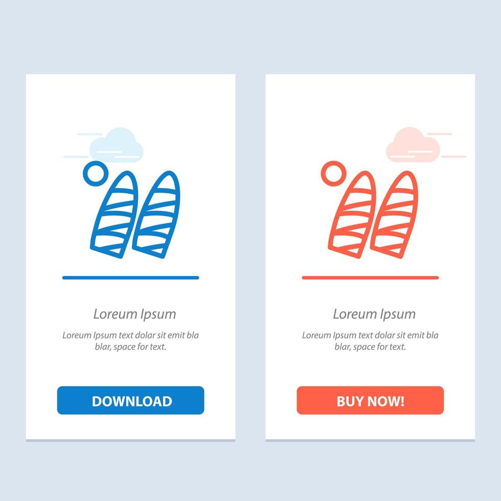 Surf Surfing Water Sports  Blue and Red Download and Buy Now web Widget Card Template vector