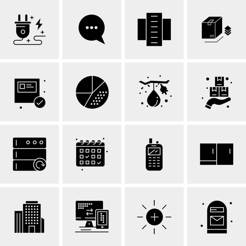 16 iconos de negocios universales vector ilustración de icono creativo para usar en proyectos relacionados con la web y dispositivos móviles