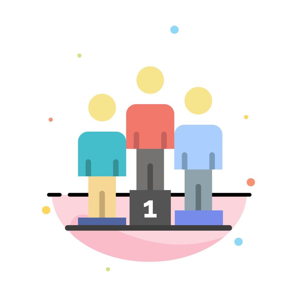 Winners Pedestal Podium Winners Abstract Flat Color Icon Template vector