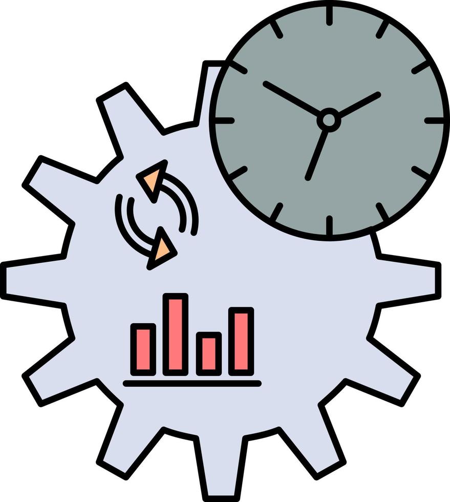 Business engineering management process Flat Color Icon Vector