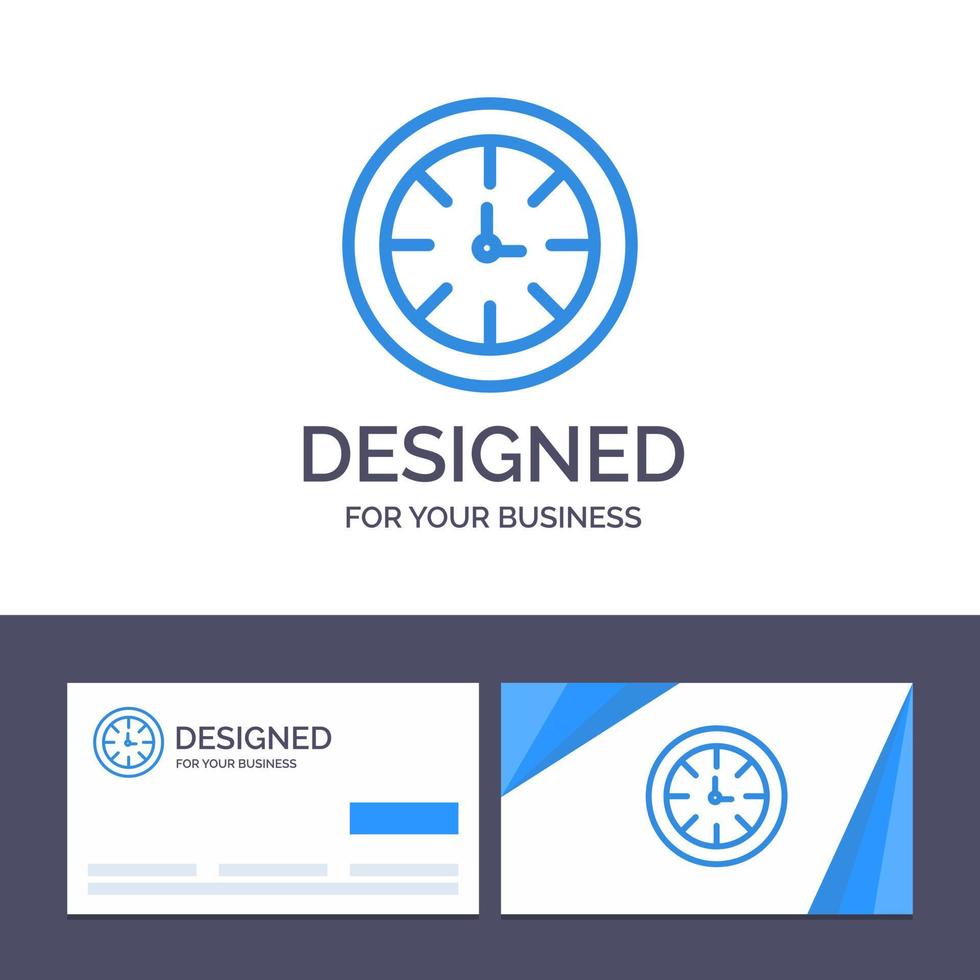 Creative Business Card and Logo template Watch Timer Clock Global Vector Illustration
