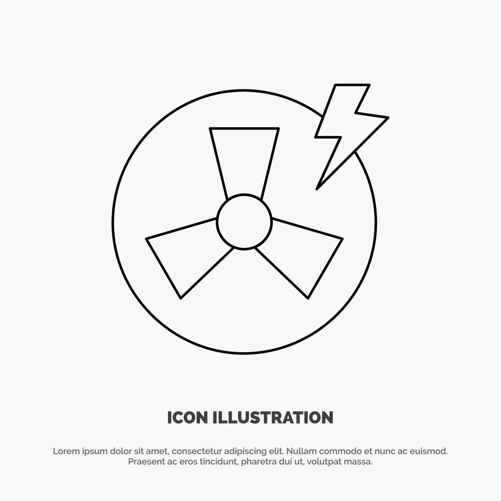 Fan Power Energy Factory Line Icon Vector