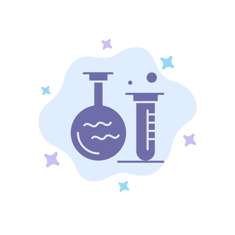 Tube Flask Lab Education Blue Icon on Abstract Cloud Background vector