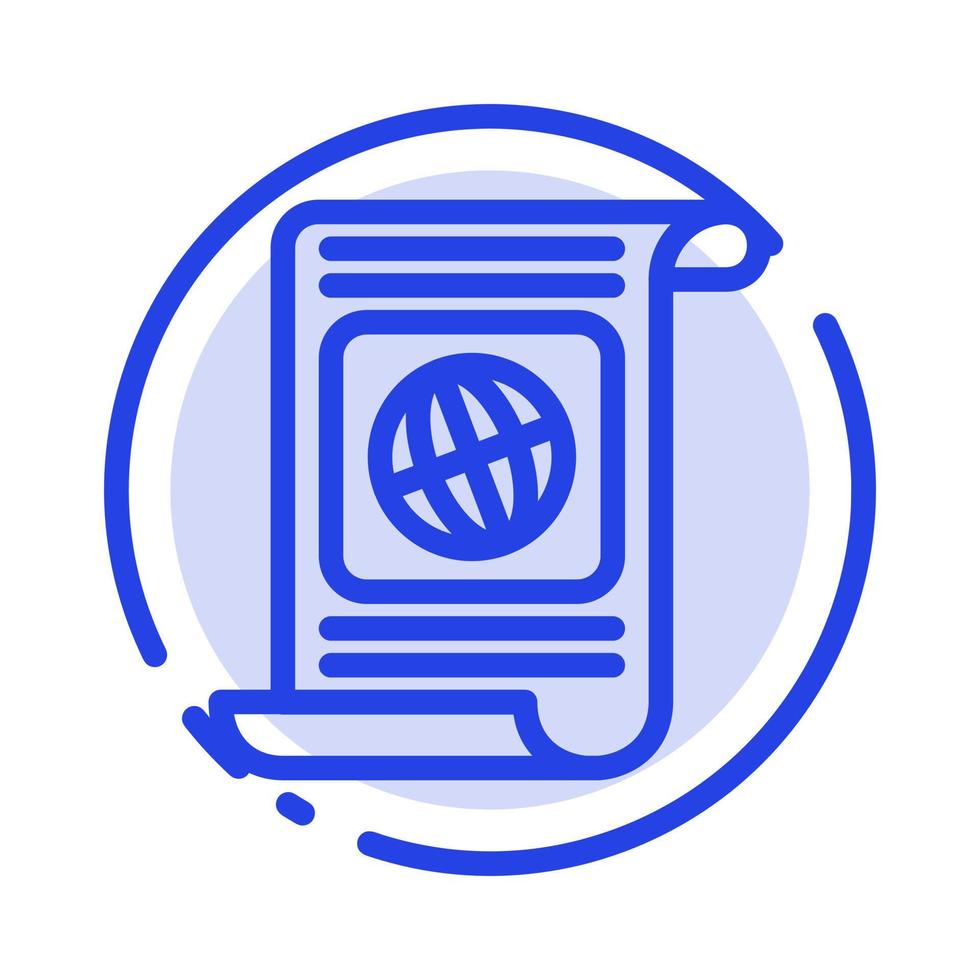 Goal Objectives Target World File Blue Dotted Line Line Icon vector