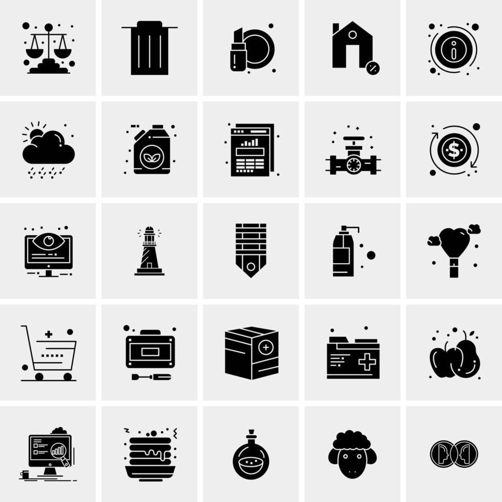 25 iconos de negocios universales vector ilustración de icono creativo para usar en proyectos relacionados con la web y dispositivos móviles