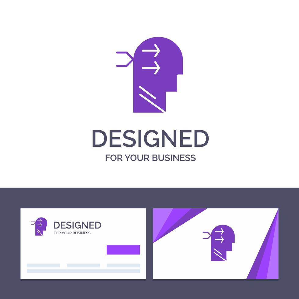 Creative Business Card and Logo template Mental hang Head Brian Thinking Vector Illustration