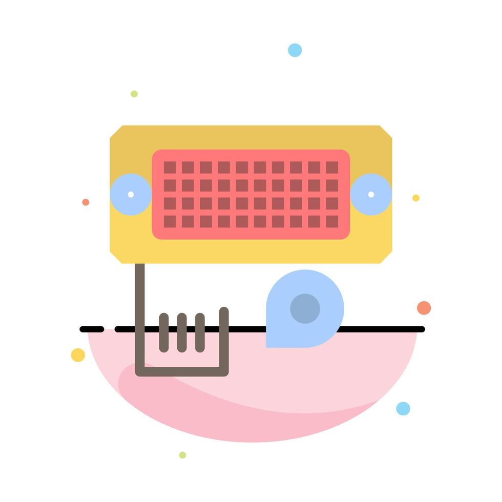 Adapter Connection Data Input Abstract Flat Color Icon Template vector