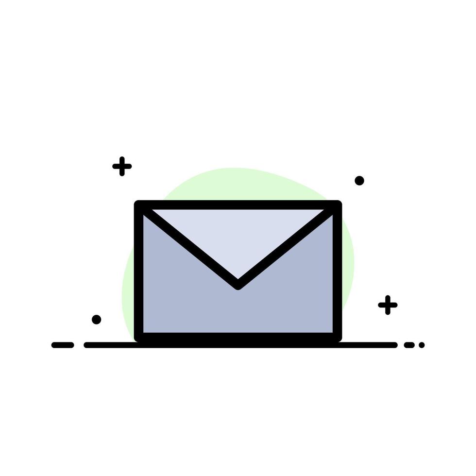 plantilla de banner de vector de icono de línea plana de negocio de mensaje de correo electrónico