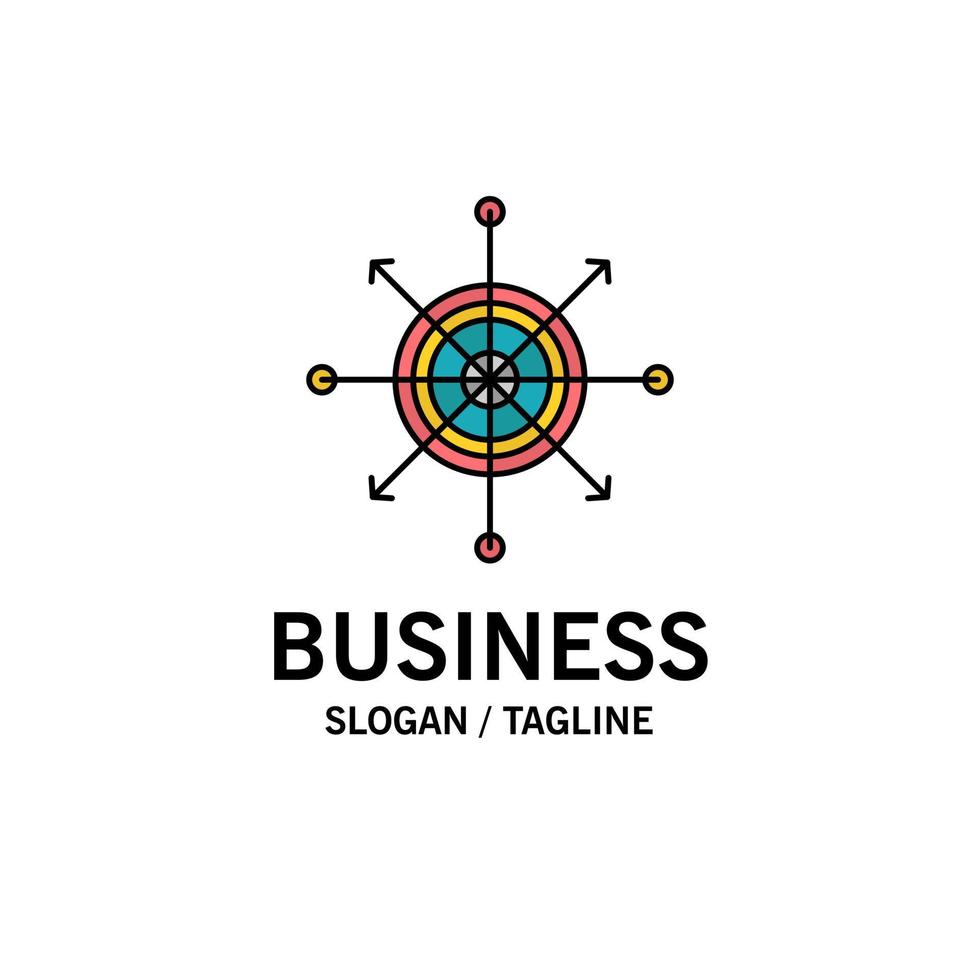 Focus Board Dart Arrow Target Business Logo Template Flat Color vector