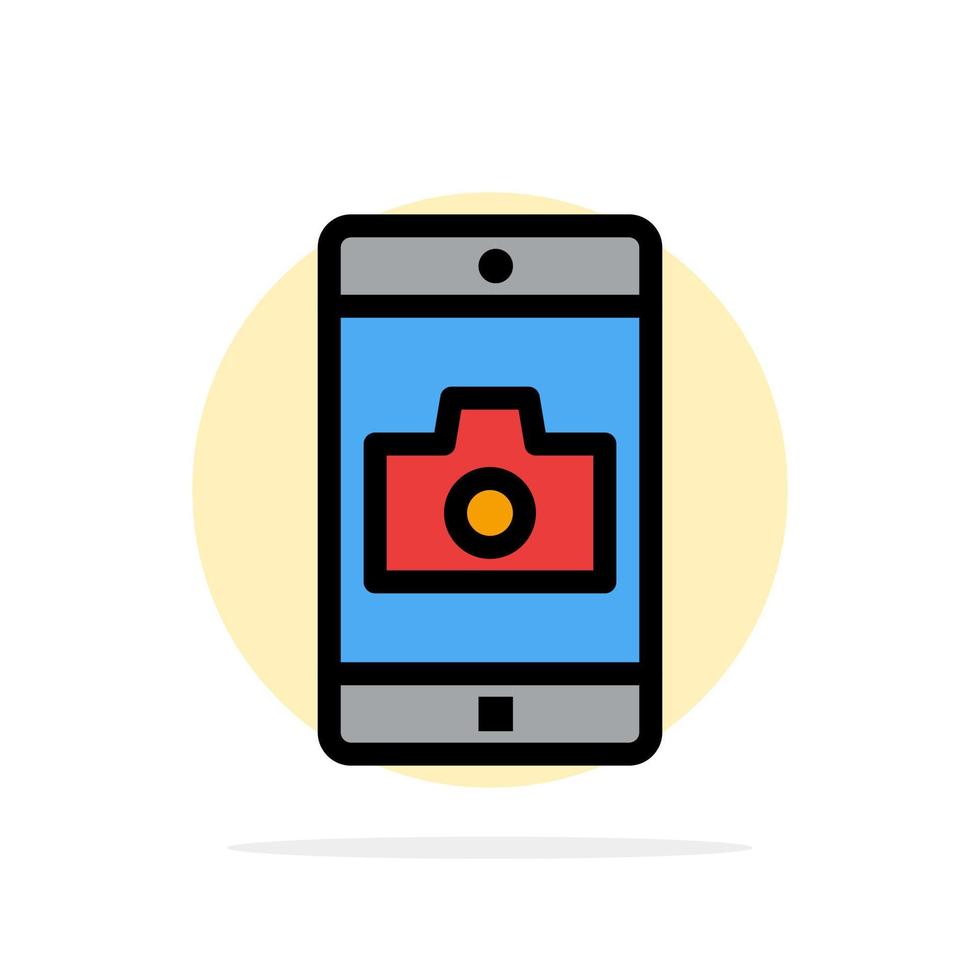 Application Mobile Mobile Application Camera Abstract Circle Background Flat color Icon vector