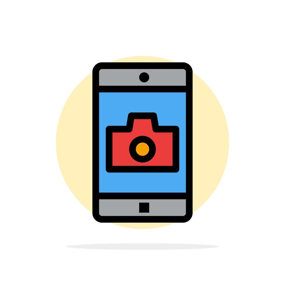 Application Mobile Mobile Application Camera Abstract Circle Background Flat color Icon vector