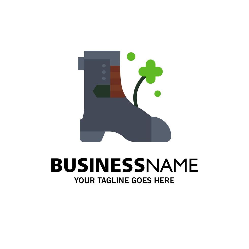 Shoes Boot Ireland Business Logo Template Flat Color vector