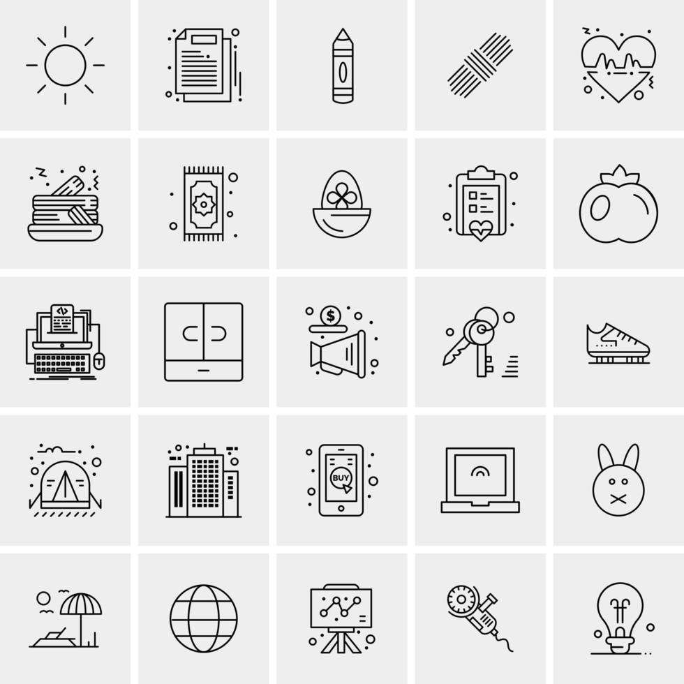 25 iconos de negocios universales vector ilustración de icono creativo para usar en proyectos relacionados con la web y dispositivos móviles