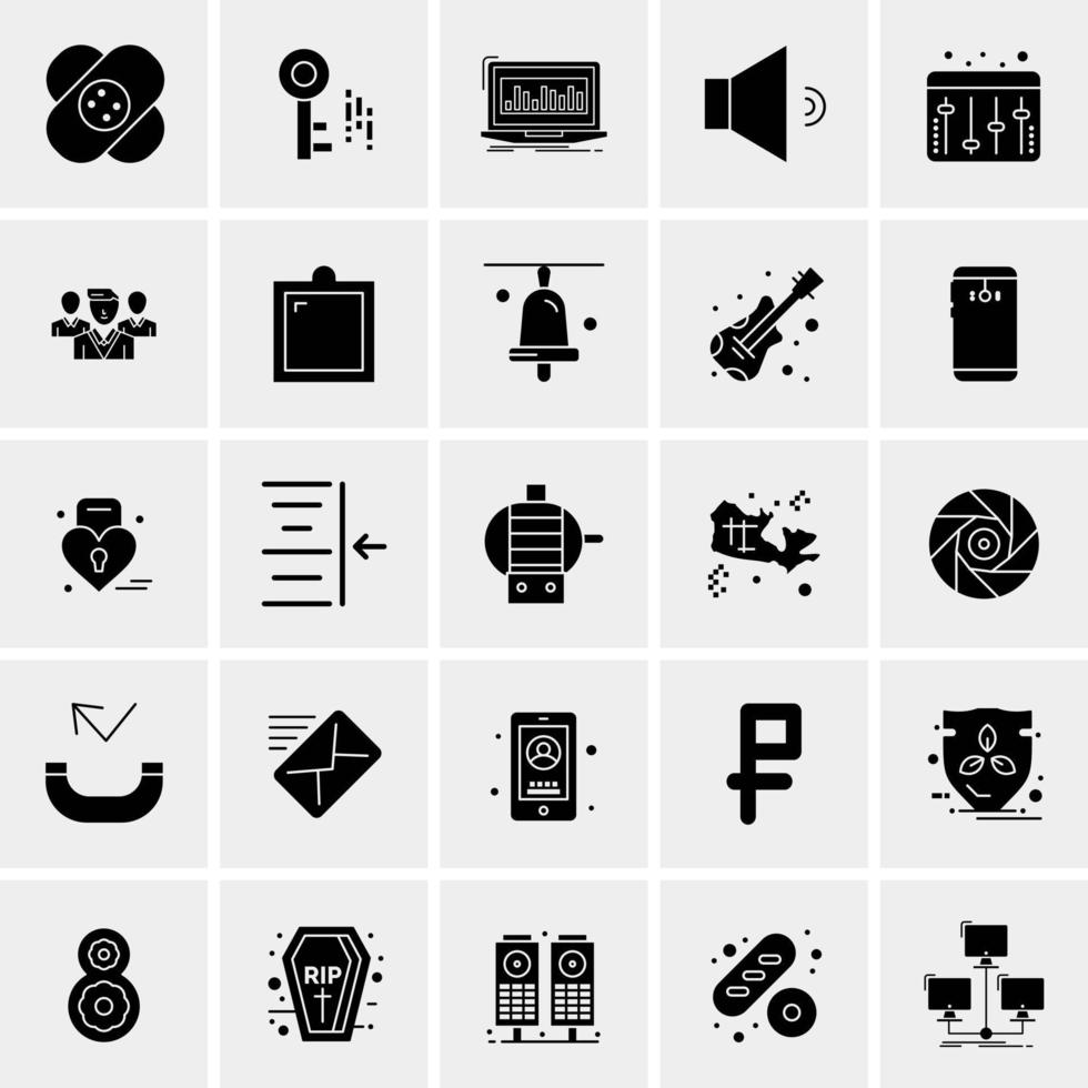 25 iconos de negocios universales vector ilustración de icono creativo para usar en proyectos relacionados con la web y dispositivos móviles