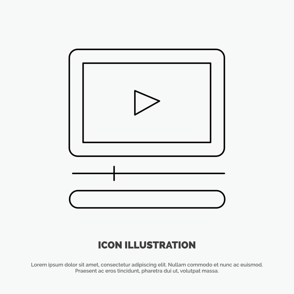 Video Player Audio Mp3 Mp4 Line Icon Vector